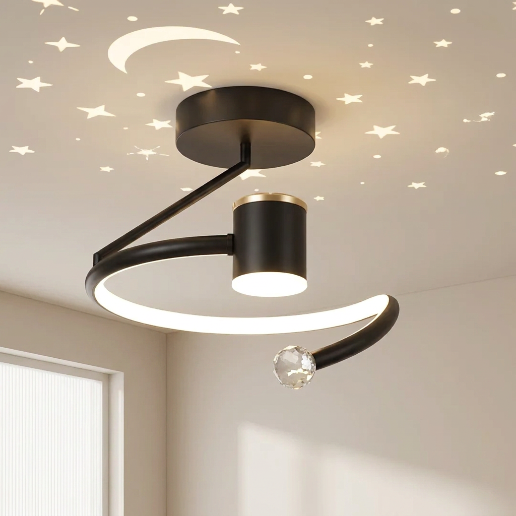 LED Ceiling Lamp, Star Projection, Dimmable, Surface Mounted