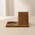 Desktop Book Stand Solid Pine Wood Adjustable Angle with Drink Holder