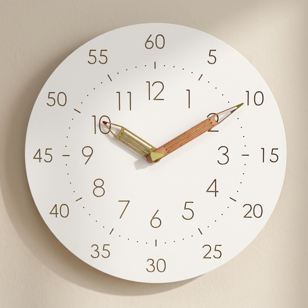 Wall Clock Round MDF Dial Silent Sweep Movement Bold Numerals