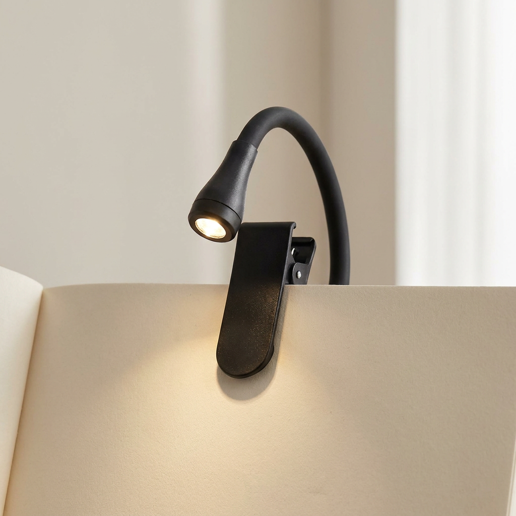 Reading Lamp LED Clip On Flexible Neck Wireless Design