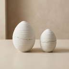 Egg-Shaped Lidded Bowl, Ceramic, Brushed Finish, Solid Color