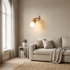 Wall Sconce Wood and Metal Adjustable Wall Light IP44 Rated E26 E27 Fixture