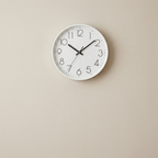 Wall Clock Battery Operated Plastic Frame Glass Cover Indoor Use