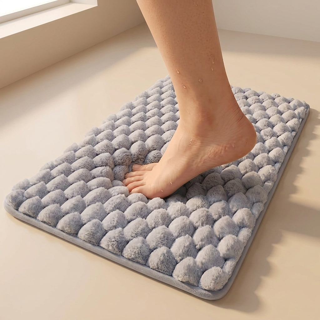 Bath Mat Memory Foam Plush Polyester Non Slip Bathroom Floor Rug