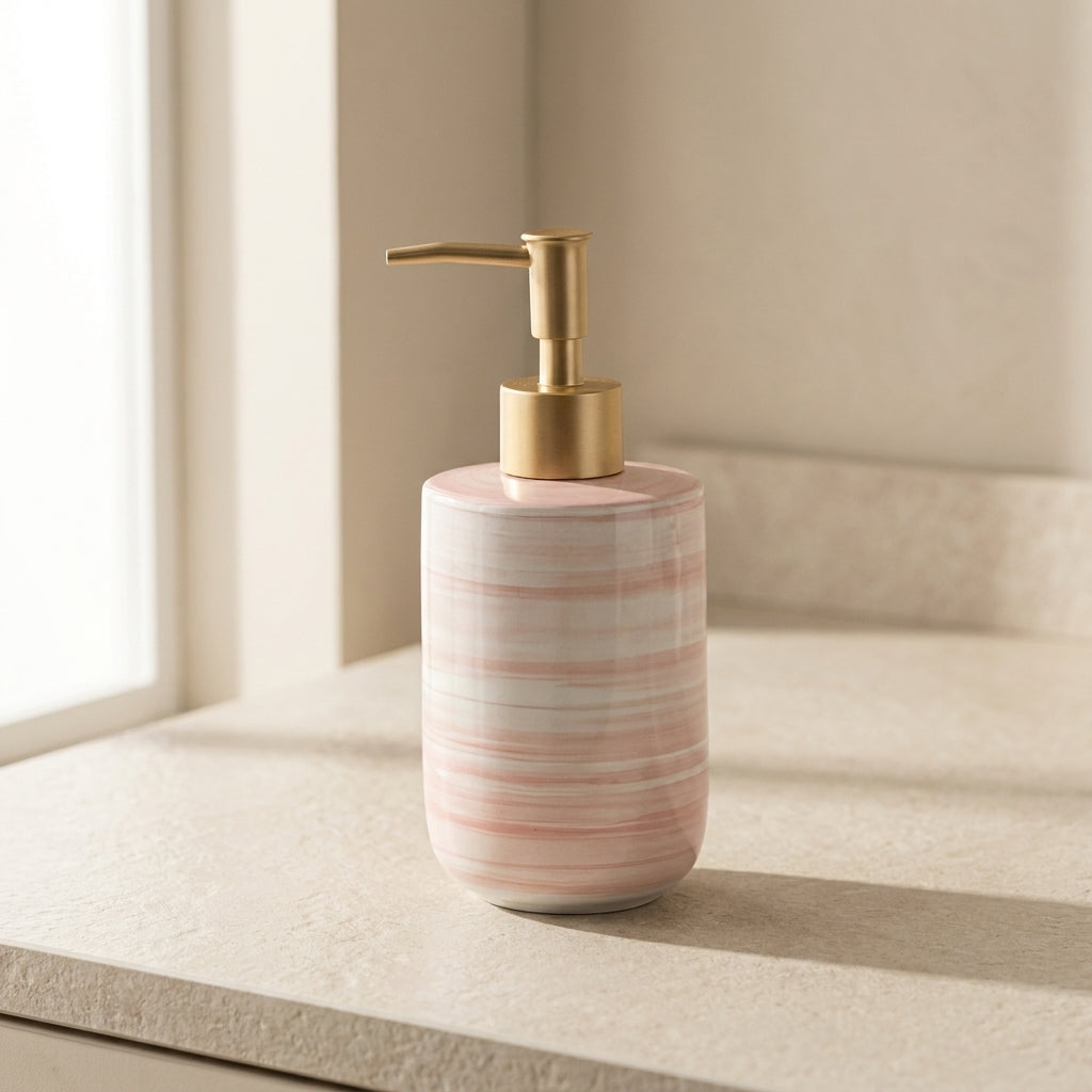 Soap Dispenser Ceramic 350ml Gloss Finish ABS Pump