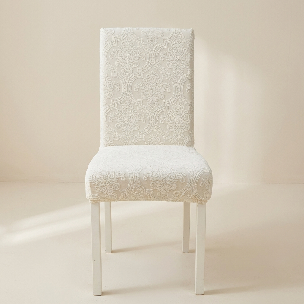 Chair Cover Microfiber Spandex Stretch Jacquard Slipcover