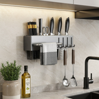 Wall Mounted Cutlery Organizer Metal Kitchen Storage Rack