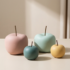 Ceramic Apple Sculpture, Enamel Coating, Apple Shape, Glossy Finish