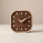 Table Clock Wood Silent Quartz Movement Desktop Clock