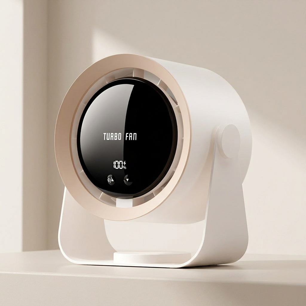 Bladeless Fan Portable LED Display Compact Air Circulator Design