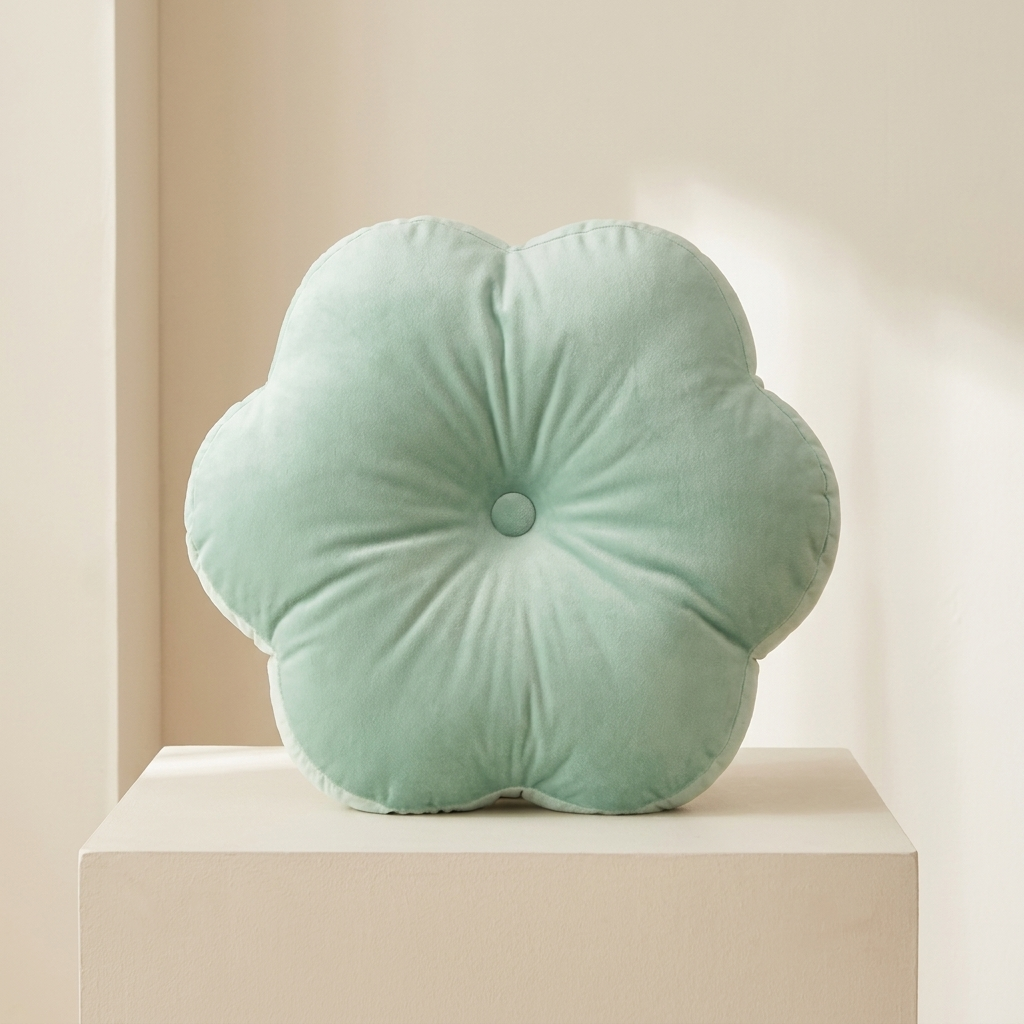 Cushion Velvet Flower Shaped Sponge Filled Throw Pillow