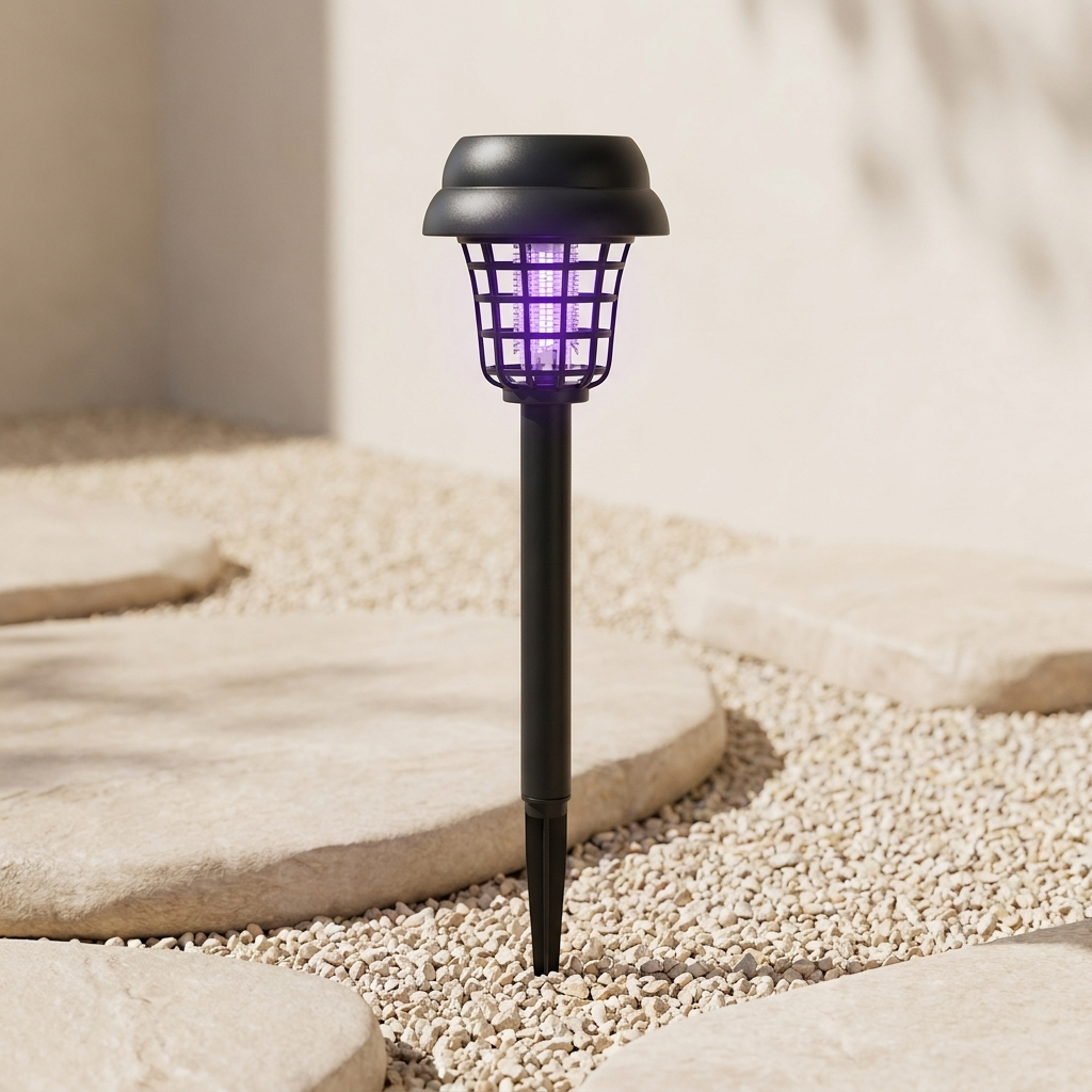 Solar Mosquito Killer Lamp, IP65 Rated, LED Light Source, Ground Mounted