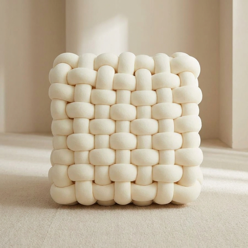 Knot Pillow Velvety Fabric PP Cotton Filling Decorative Cushion