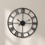 Roman Numeral Wall Clock, Metal Construction, Battery Powered