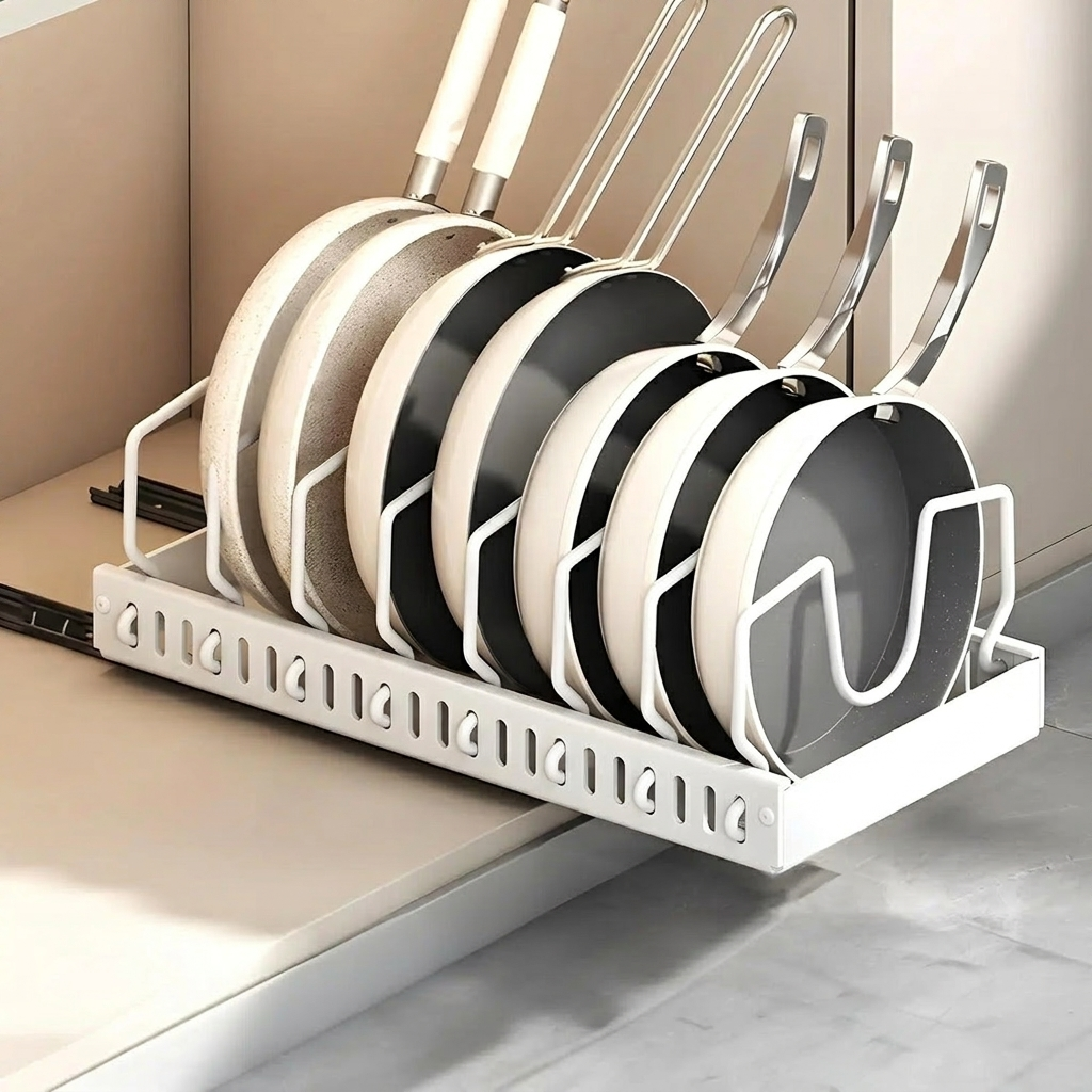 Cabinet Organizer Pull Out Carbon Steel Adjustable Storage Rack
