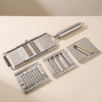 Vegetable Slicer Grater, Stainless Steel, 4 Interchangeable Blades, Manual Operation