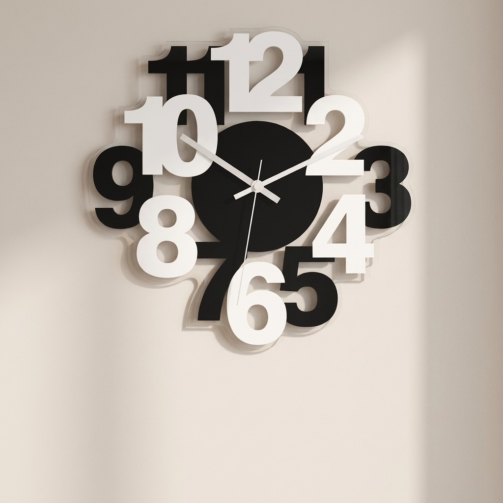 Wall Clock, Acrylic Construction, Silent Sweep Movement, Analog Display