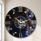 Wall Clock, Quartz Movement, Acrylic Construction, Music Note Dial