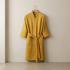 Men’s Robe Cotton Waffle Fabric Adjustable Tie Belt