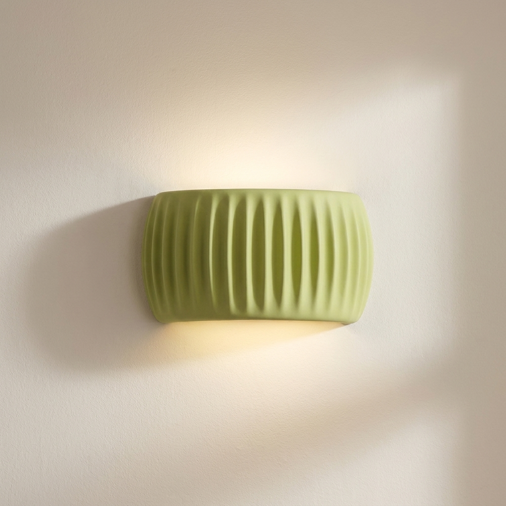 Wall Light Ribbed Cylinder Resin G9 LED Compatible