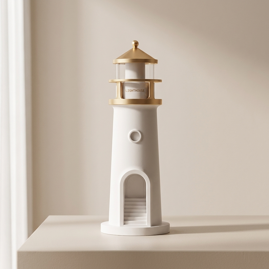 Lighthouse Moon Projection Night Light, Rechargeable Battery, Motion Sensor, LED Light