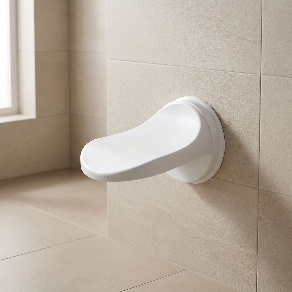 Shower Foot Pedal, Non-Slip Surface, Suction Cup Mount