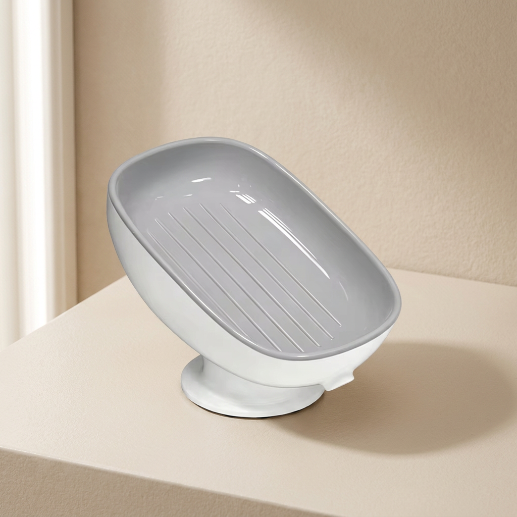 Suction Cup Soap Dish, Ventilated Design, Smooth Surface Mounting, Multiple Colors