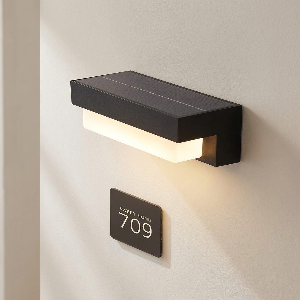 Solar Outdoor Wall Light ABS Acrylic IP65 LED Remote Controlled Lamp