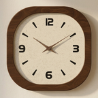Modern Wall Clock Wood Effect Quartz Movement Square Design