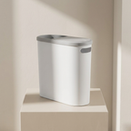 Bathroom Trash Can, 10L Capacity, Quiet Close Lid, Slim Design