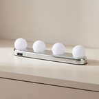 LED Vanity Light, 4 LED Bulbs, Battery Powered, Wall Mounted