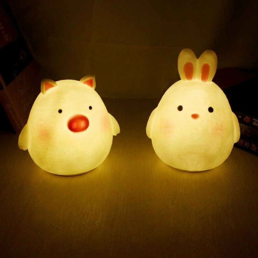 Animal Character LED Night Light, Portable, LED