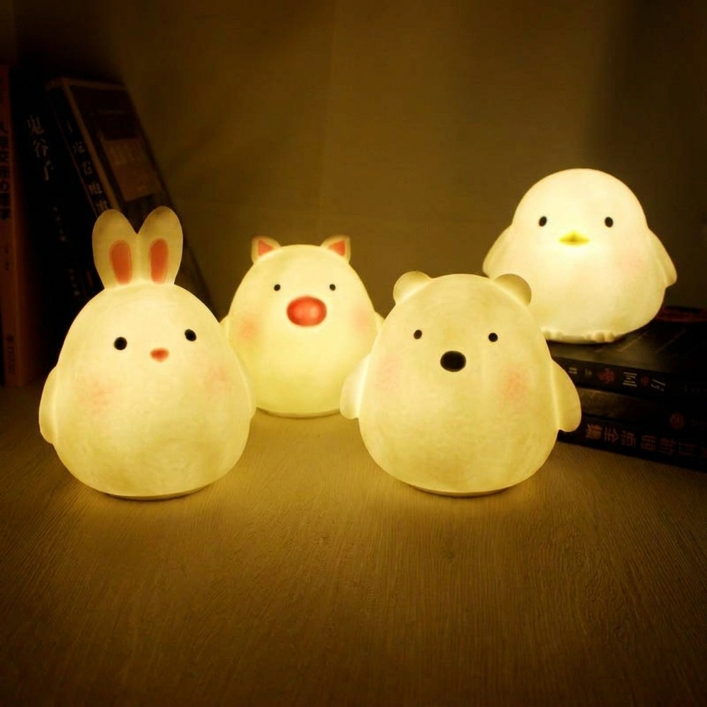 Animal Character LED Night Light, Portable, LED