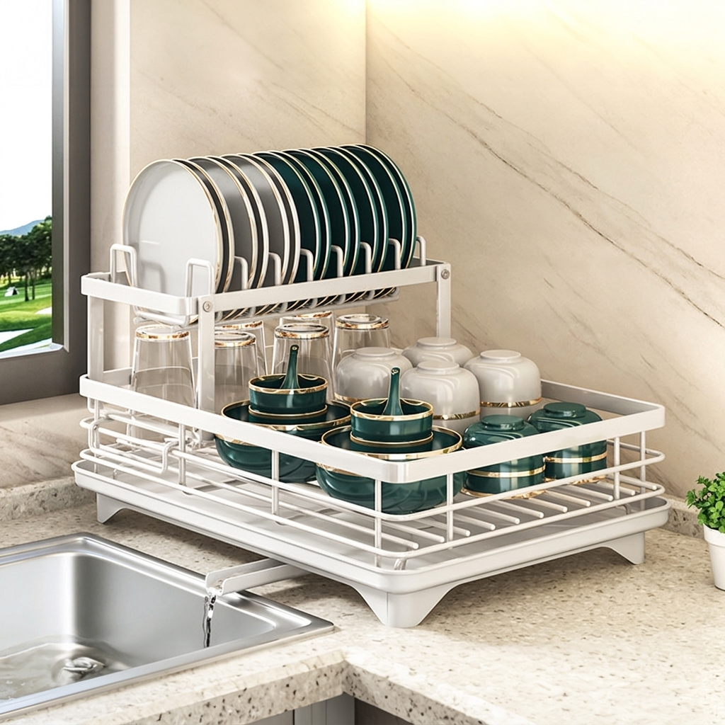 Dish Drying Rack, Countertop, Removable Rack, Kitchen Organizer