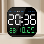 LED Wall Clock Remote Control Temperature Display Digital Wall Clock