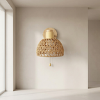 Wall Sconce Natural Rattan Woven Wall Mounted Light