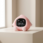 Kids Sleep Training Alarm Clock Digital Display USB Rechargeable Night Light