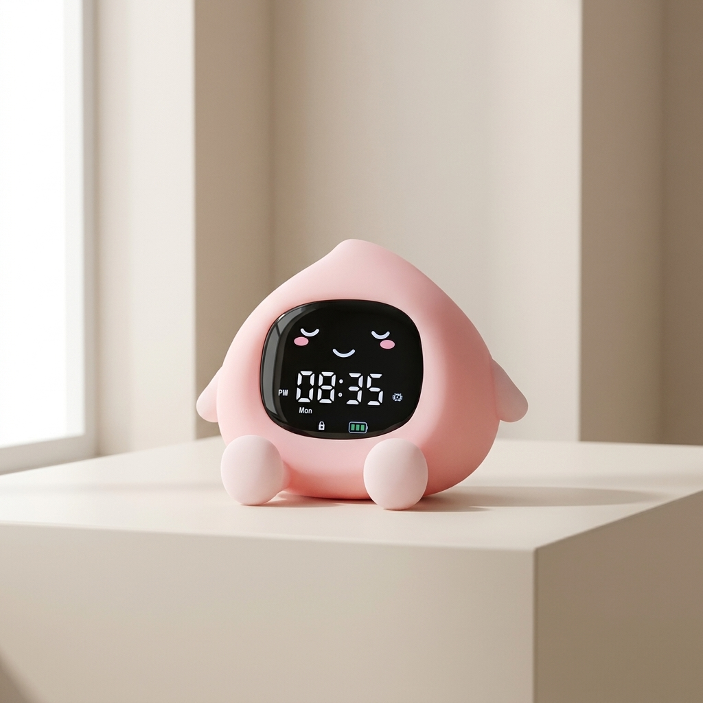 Kids Sleep Training Alarm Clock Digital Display USB Rechargeable Night Light