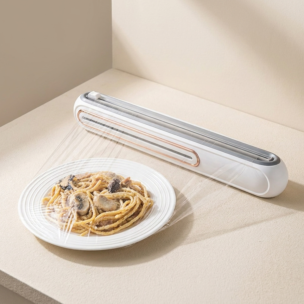 Kitchen Wrap Dispenser, Wall Mounted, Magnetic, Built in Cutter