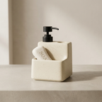 Soap Dispenser, Integrated Storage, Pump Dispenser, Countertop Design
