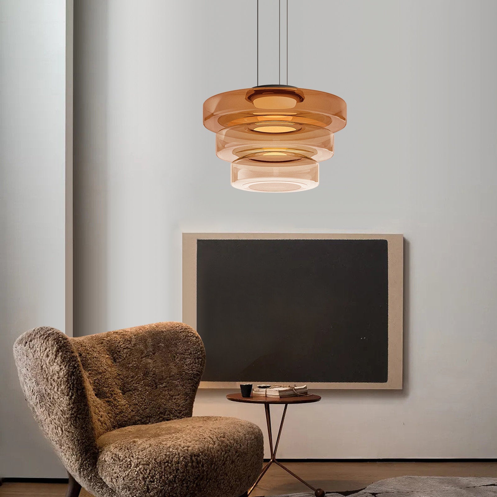 Bela Pendant Light | Layered Glass Design, Warm LED Illumination