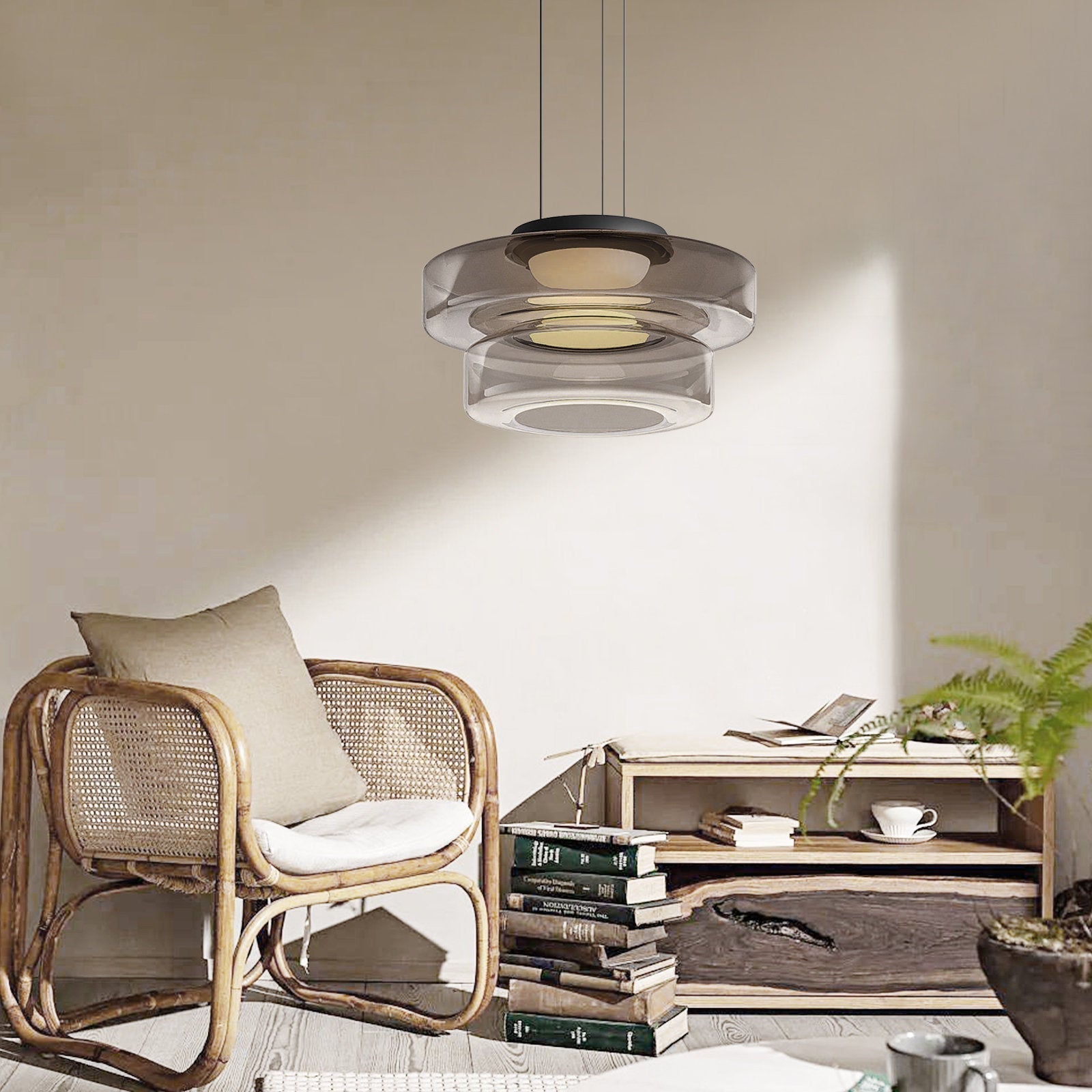 Bela Glass Pendant Lamp | Bauhaus Style, Adjustable Hanging Design