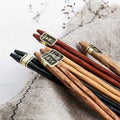 Bento Luxe Set van 5 Paar Houten Eetstokjes | Handgemaakt, Natuurlijk Hout