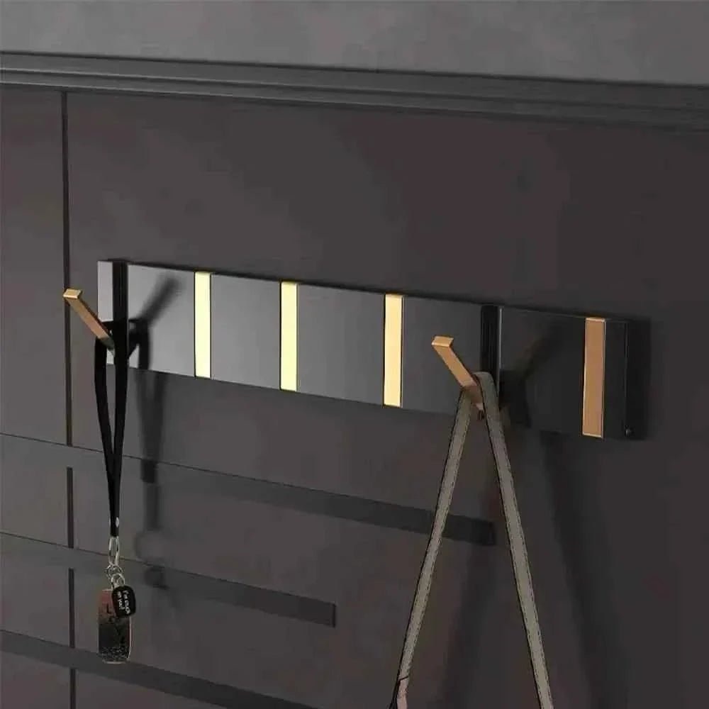 Bello Wall Hooks | Space-Saving Aluminum, Black & Gold
