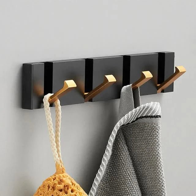 Bello Wall Hooks | Space-Saving Aluminum, Black & Gold