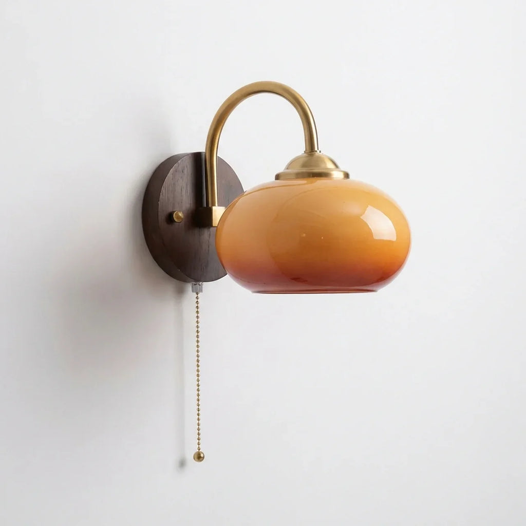 Modern Mid-Century Glass Globe Wall Sconce Lamp 1-Light
