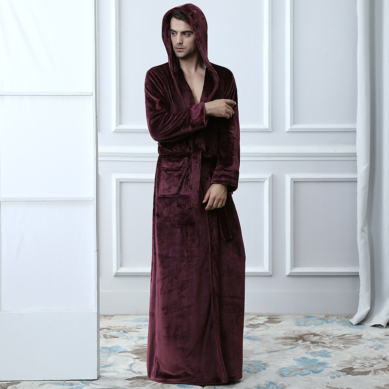 Men's Hooded Bathrobe – Soft Plush Robe for Warmth, Comfort & Relaxation