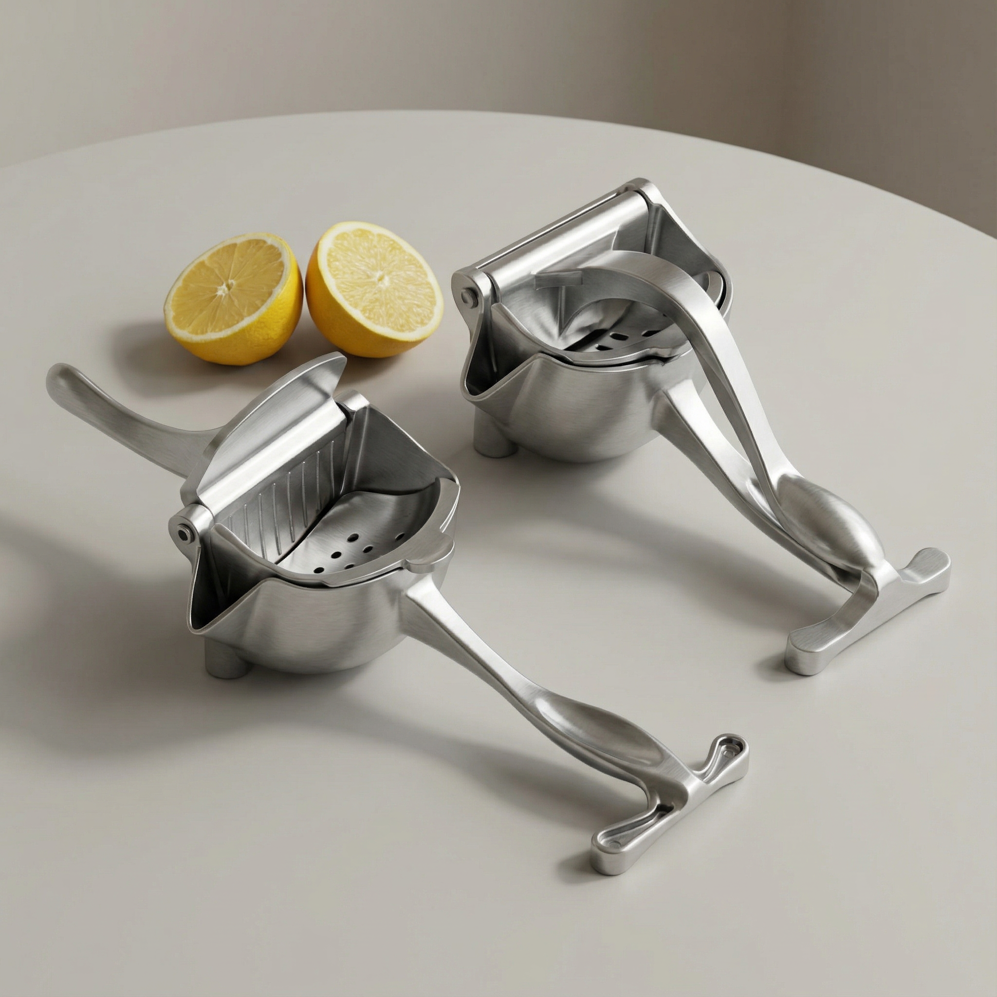 Stainless Steel Citrus Juicer with Ergonomic Grip for Effortless Lemon and Orange Juice Extraction - Durable Silver Citrus Press