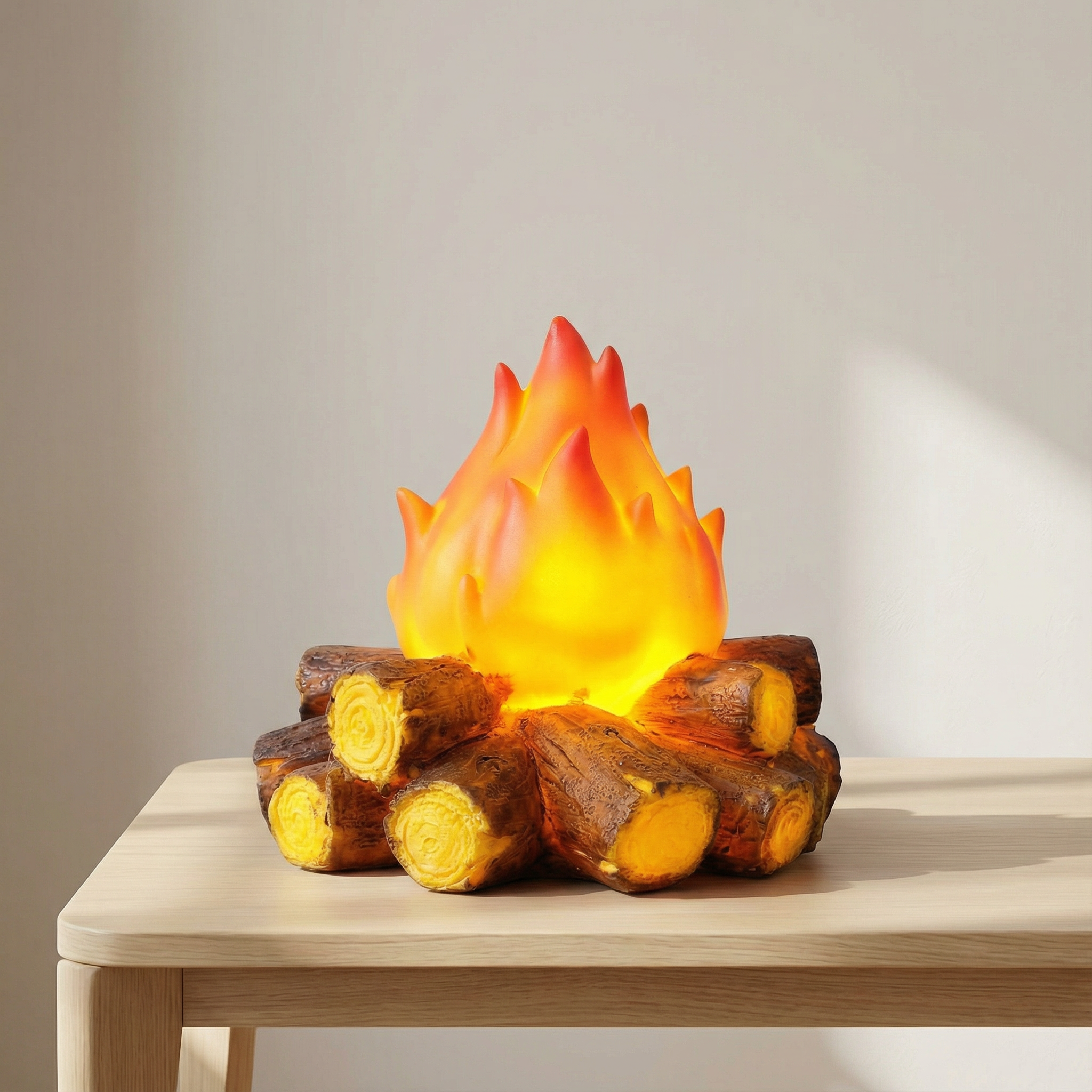 Flickering Flame LED Lamp – Realistic Campfire Effect, Battery-Powered, Safe Indoor/Outdoor Decor