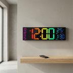 13-Inch RGB Digital Wall Clock with Remote Control and Auto Brightness – Modern LED Display for Home, Office, or Gym